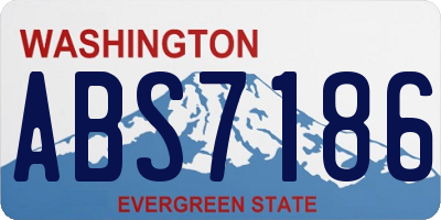 WA license plate ABS7186