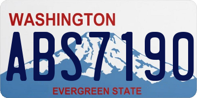 WA license plate ABS7190