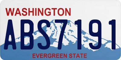 WA license plate ABS7191