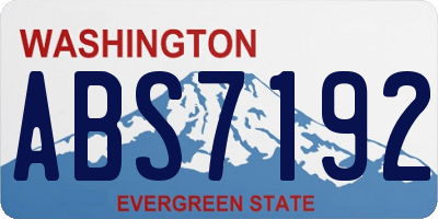 WA license plate ABS7192