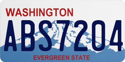WA license plate ABS7204