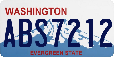 WA license plate ABS7212