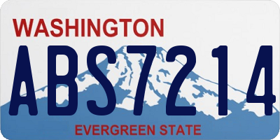 WA license plate ABS7214
