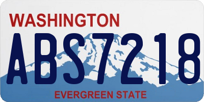 WA license plate ABS7218