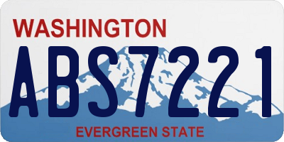 WA license plate ABS7221