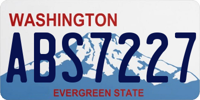 WA license plate ABS7227