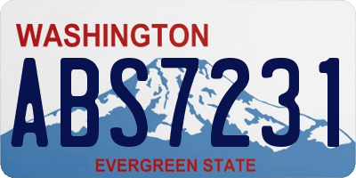 WA license plate ABS7231