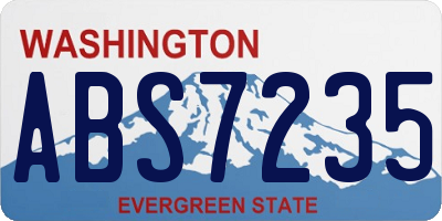 WA license plate ABS7235