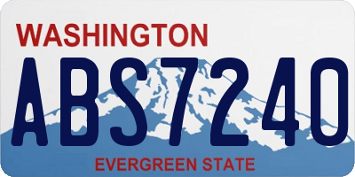 WA license plate ABS7240