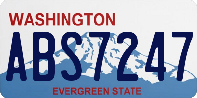 WA license plate ABS7247