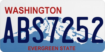 WA license plate ABS7252