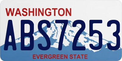 WA license plate ABS7253