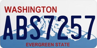 WA license plate ABS7257