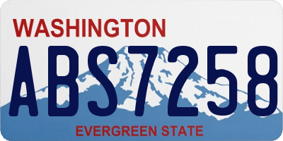 WA license plate ABS7258
