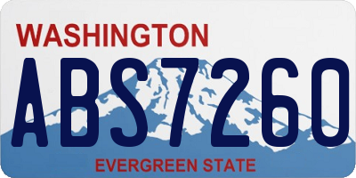 WA license plate ABS7260