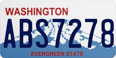 WA license plate ABS7278