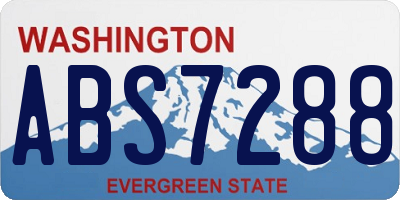 WA license plate ABS7288