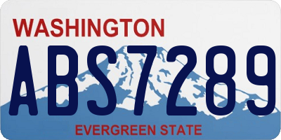 WA license plate ABS7289