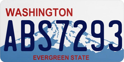 WA license plate ABS7293