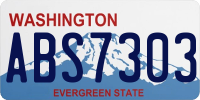 WA license plate ABS7303