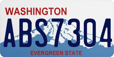 WA license plate ABS7304