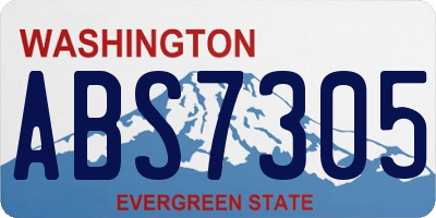 WA license plate ABS7305
