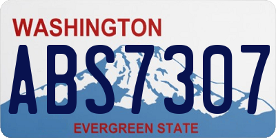 WA license plate ABS7307
