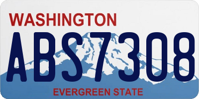 WA license plate ABS7308