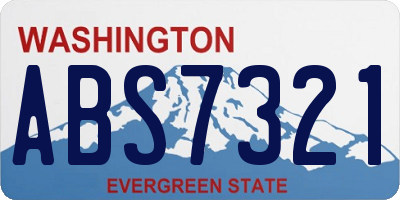 WA license plate ABS7321