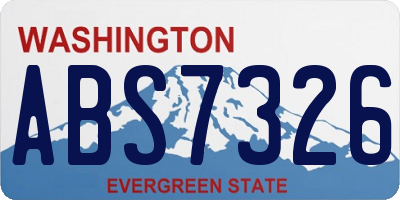 WA license plate ABS7326