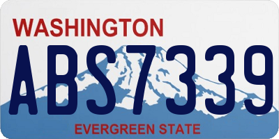 WA license plate ABS7339