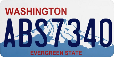 WA license plate ABS7340