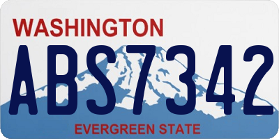 WA license plate ABS7342