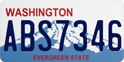 WA license plate ABS7346