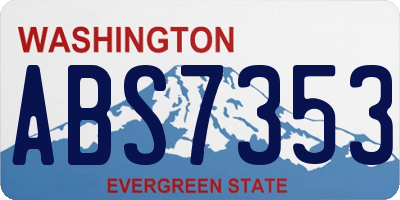 WA license plate ABS7353