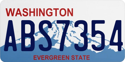 WA license plate ABS7354