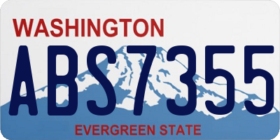 WA license plate ABS7355