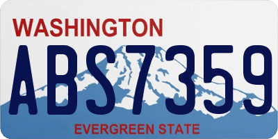 WA license plate ABS7359