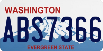 WA license plate ABS7366