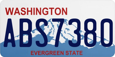 WA license plate ABS7380