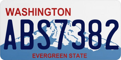 WA license plate ABS7382