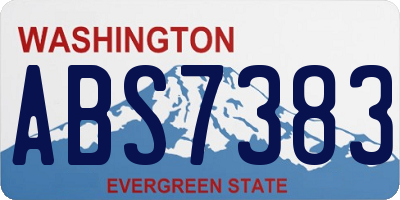 WA license plate ABS7383
