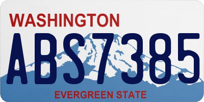 WA license plate ABS7385