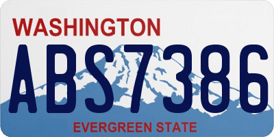 WA license plate ABS7386