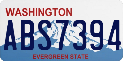WA license plate ABS7394