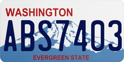 WA license plate ABS7403