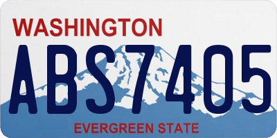 WA license plate ABS7405
