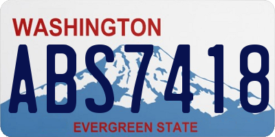 WA license plate ABS7418