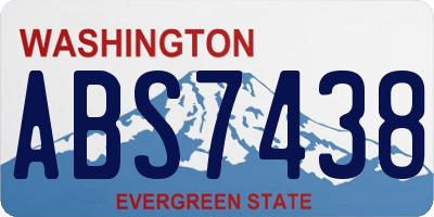 WA license plate ABS7438