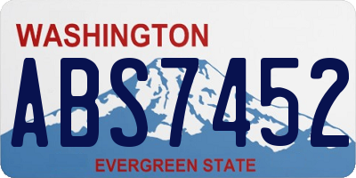 WA license plate ABS7452